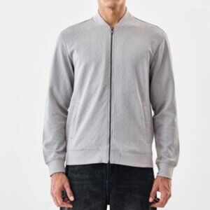 Horst zip up bomber style jacket grey cream men's size M